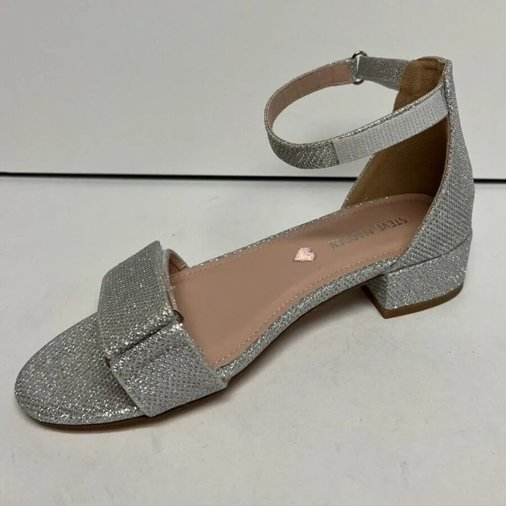Steve Madden Girls Airenne Sandals Silver Size 3 M Big Kid
